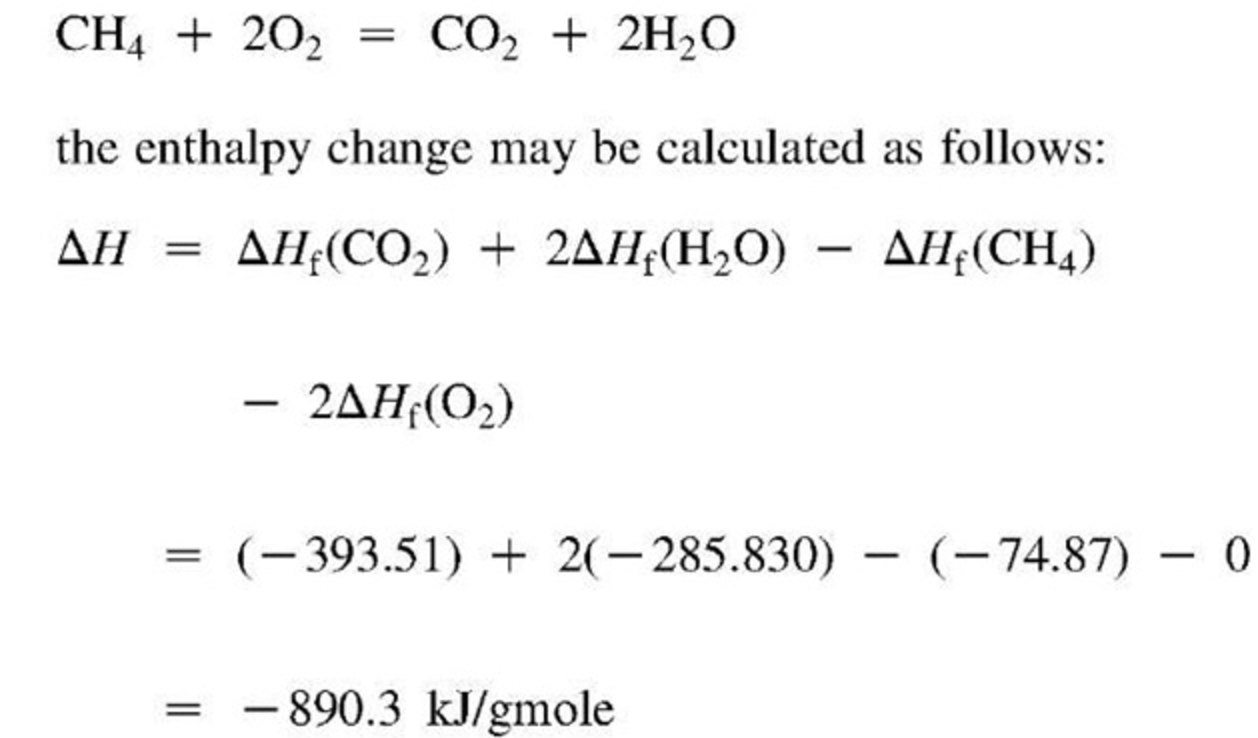 enthalpy change of formation calculation