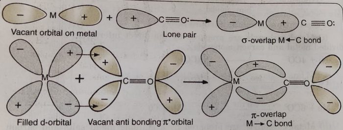 Bonding in metal carbonyls