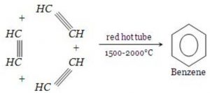 Cyclic polymerisation of ethyne