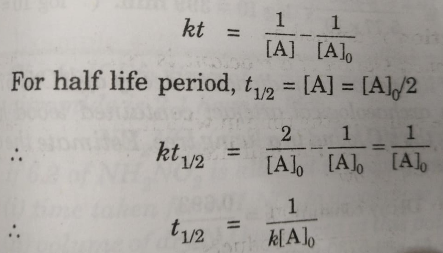 Half Life Period of a Reaction Chemical Chemistry, Class 12