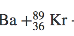 Nuclear fission reaction equation