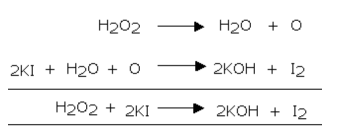 Йодид калия и пероксид водорода. Ki h2o2. H2o2 + ki = i2 + Koh. Ki h2o2 h2so4 метод полуреакций.