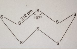 Puckered ring structure of Sulphur