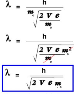 de Broglie wavelength of electron