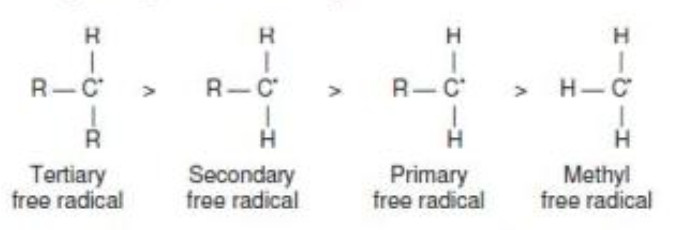 Stability of free radical