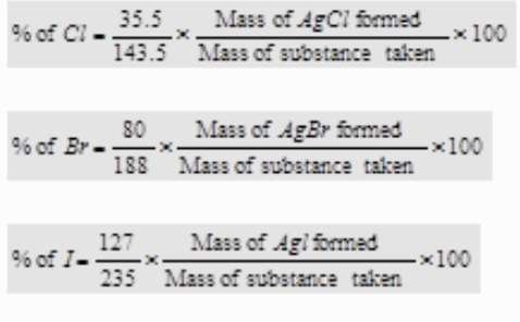 %age of halogen by carius method
