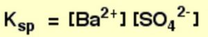 solubility product of barium sulphate
