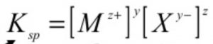 solubility product of general reaction